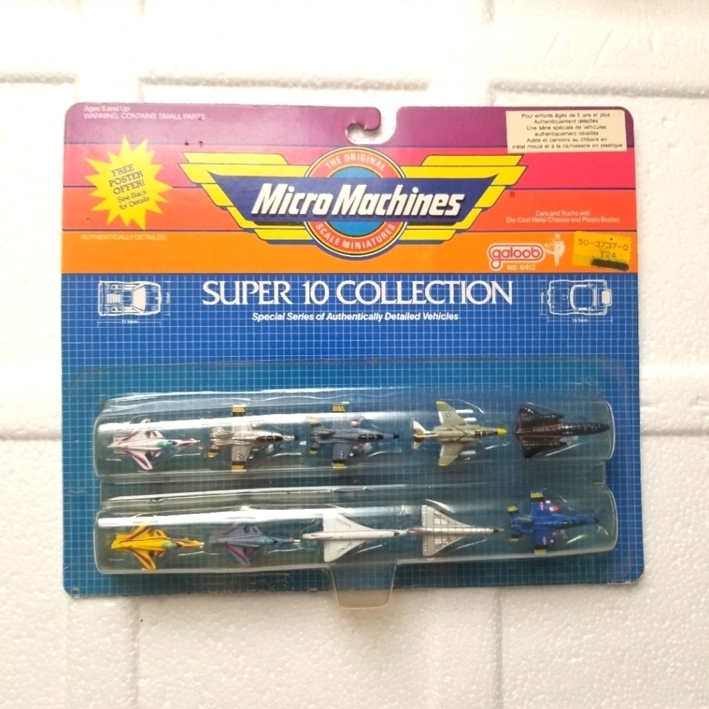 1988 Galoob Super 10 Collection Micro Machines "Planes/Jets" .Unopen.